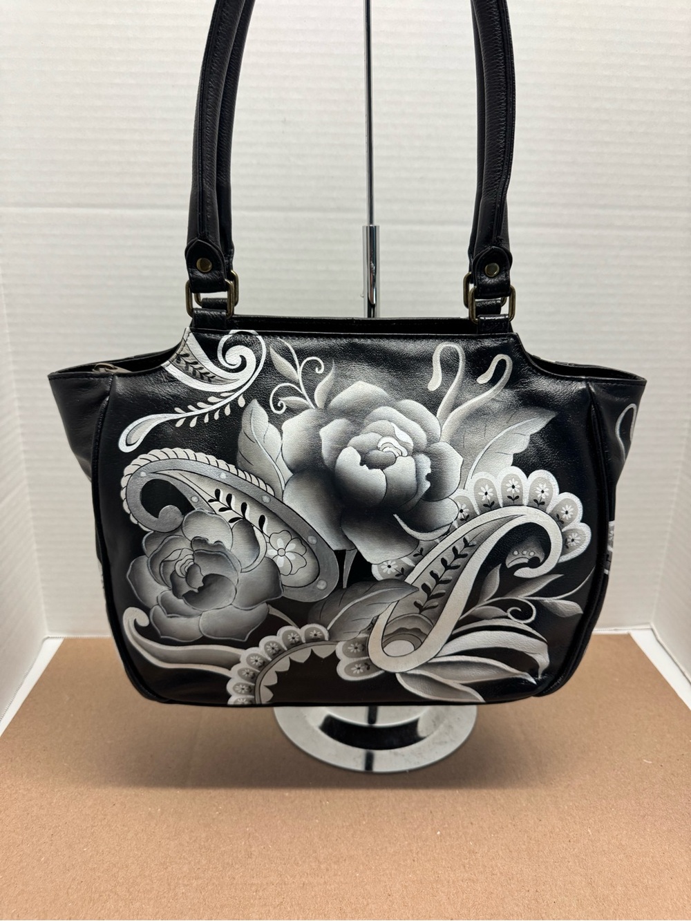 Anuschka Hand Painted Leather Shoulder Bag